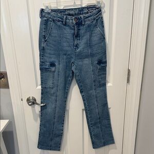 Sound Style Straight Leg Utility Blue Jeans